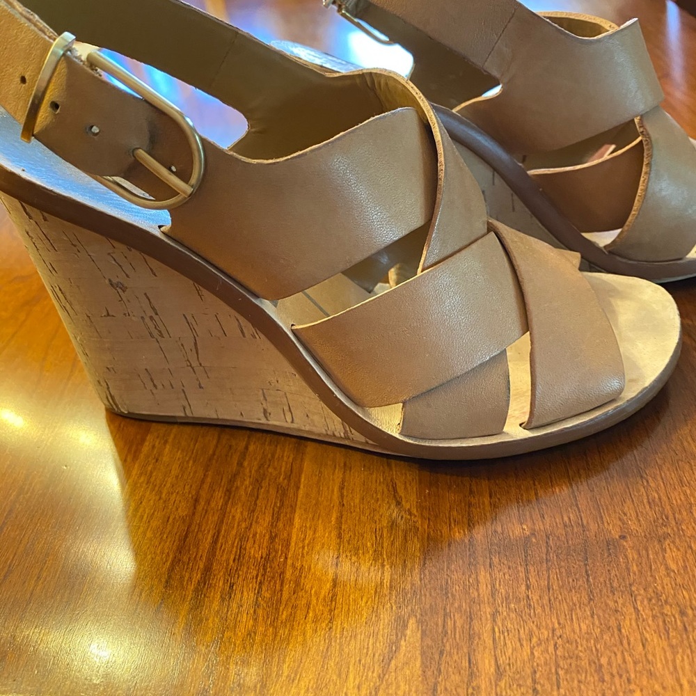 Dolce Vita cork wedge woven leather sandals